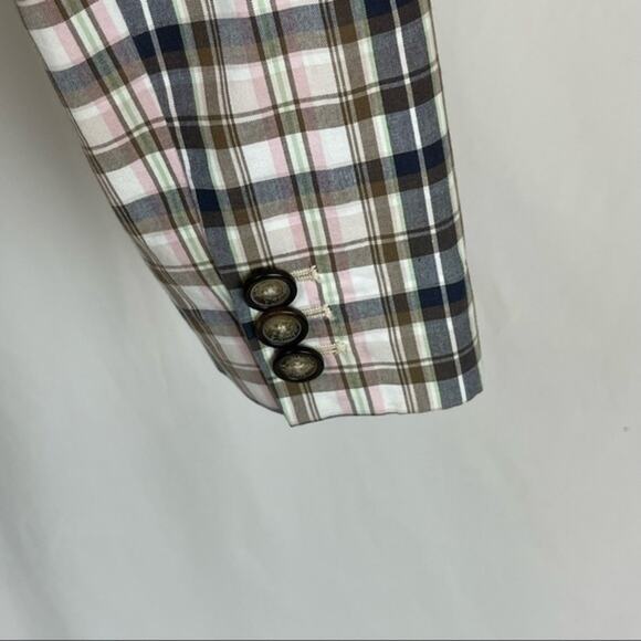 Nautica White Black Plaid Cotton Academia Prep Classic Blazer NWOT Size 4 - Picture 6 of 11